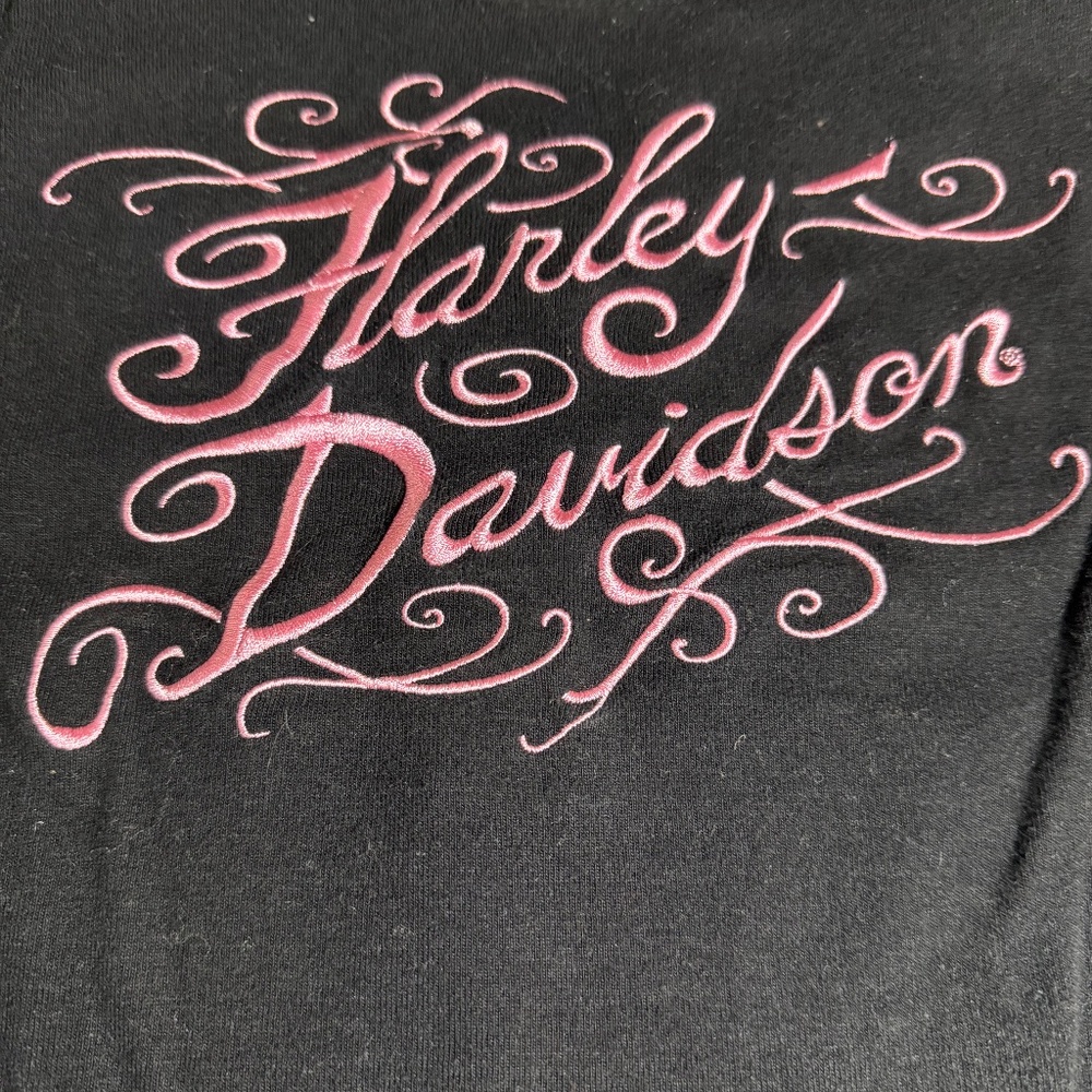 Harley-Davidson Black & Pink embroidered short sleeve size M